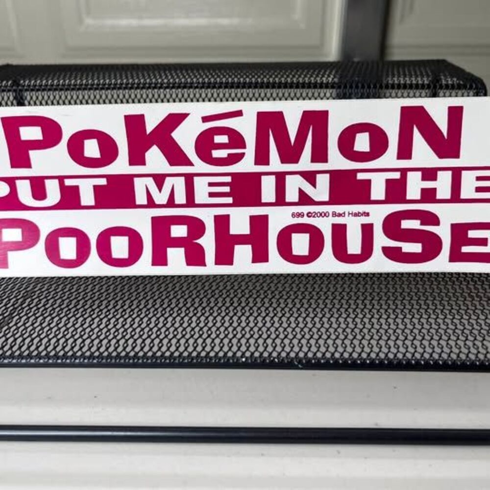 Vintage 2000 Bad Habits Pokémon Bumper Sticker